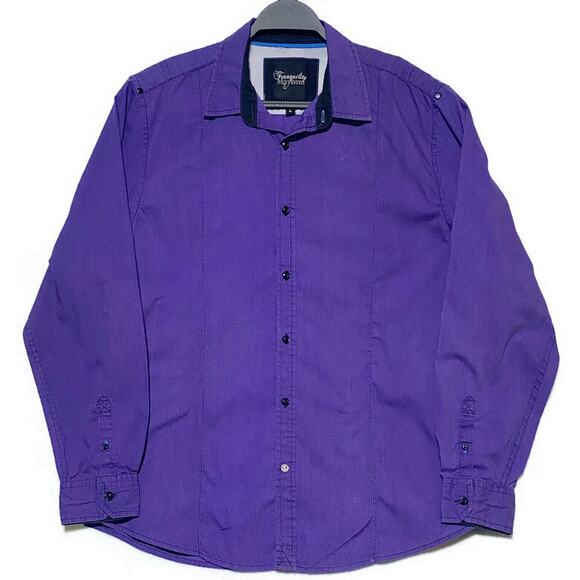 Tranquility Mayhem Dress Shirt Men's Size Large Purple Long Sleeve Button Up - Picture 1 of 7